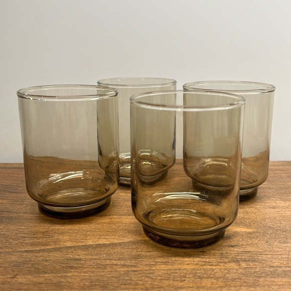 Vintage Other - Vintage Set Of 4 Smoked Glasses 5 oz Cocktail Juice Dominion 60s Retro MCM